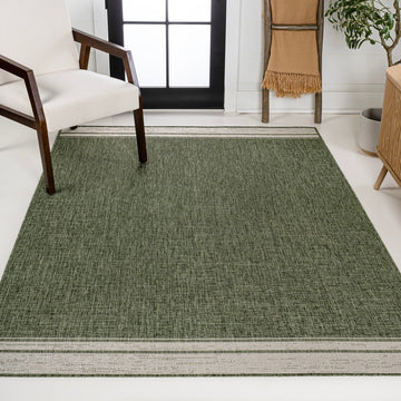Alda Modern Minimalist Mingled Solid Indoor/Outdoor Area Rug